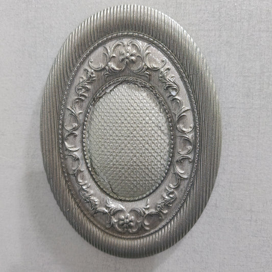 MEDALLON (F) YUTE PLATA PERLA INSERTO 14X10 CM ELMOLINO SPAIN - 14 PCS