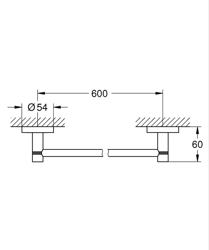 40366001 ESSENTIALS TOWEL RAIL 600MM GROHE - 58 PCS
