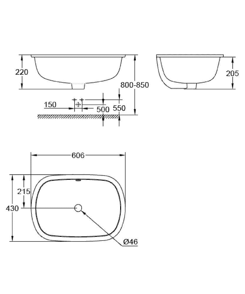 39125001 EUROSMART WASH BASIN UNDERCOUNTER 60 - GROHE - 115 PCS