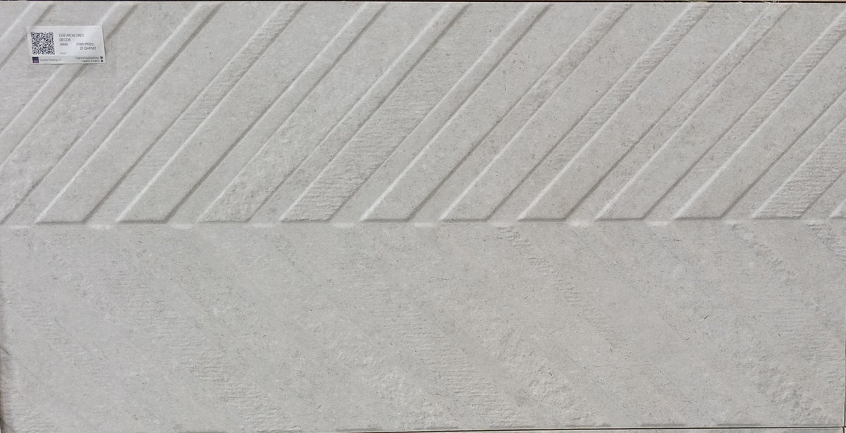 CHEVRON GREY DECOR 30X60 CM-NITCO - 1 M2