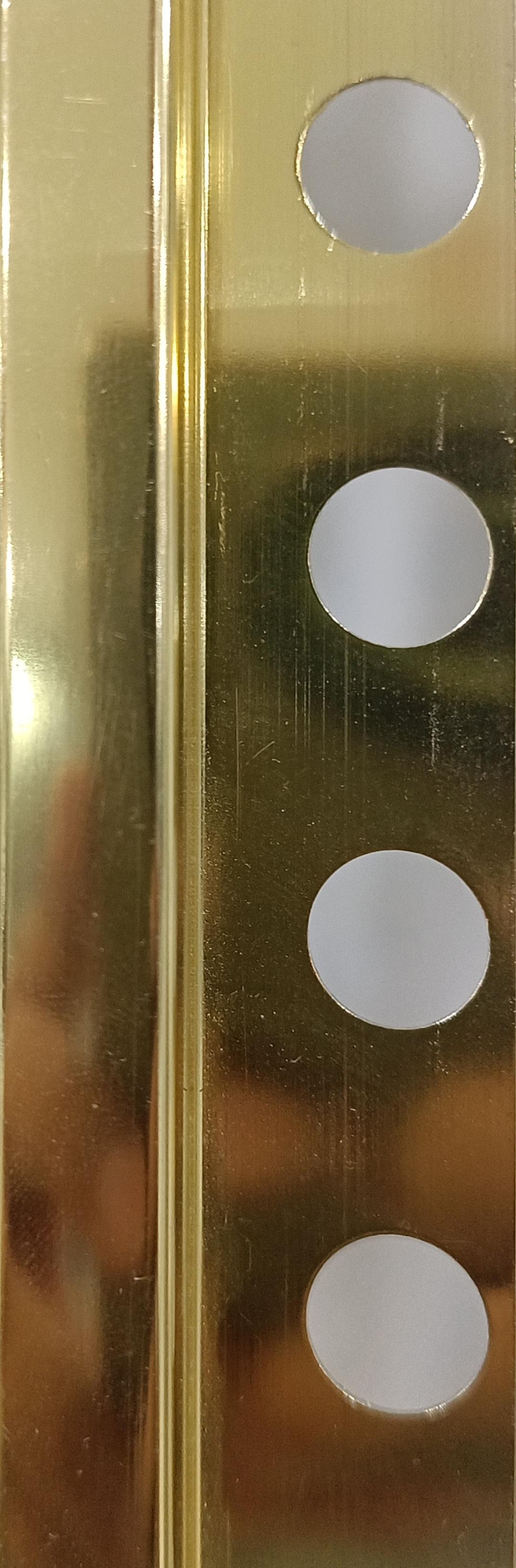 0LA12OC ALUMINIUM LISTELO 10X12 MM POLISHED GOLD 2.6M EMBEPLAST SPAIN - 130 PCS