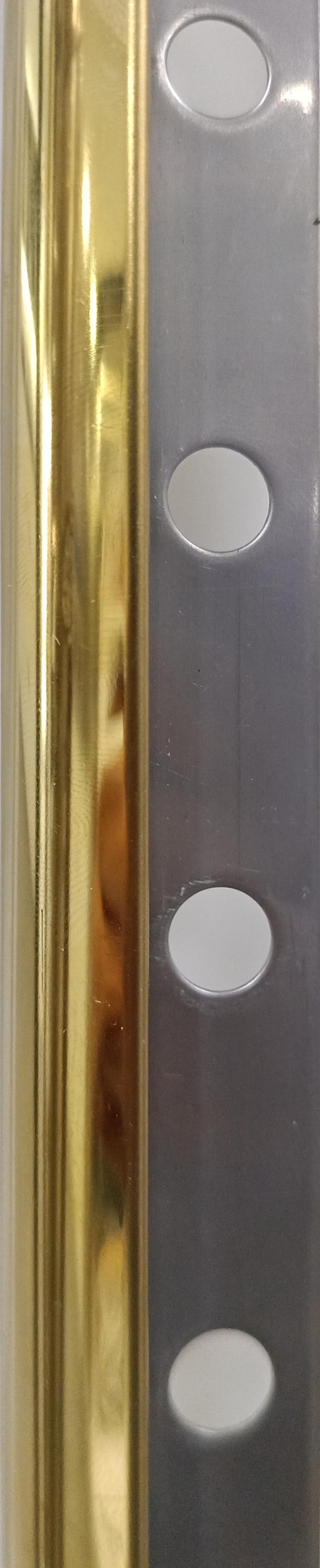 0AC12OB ROUND EDGE STEEL 12.5 MM. POLISHED GOLD 2.6 M. EMBEPLAST SPAIN - 229 PCS