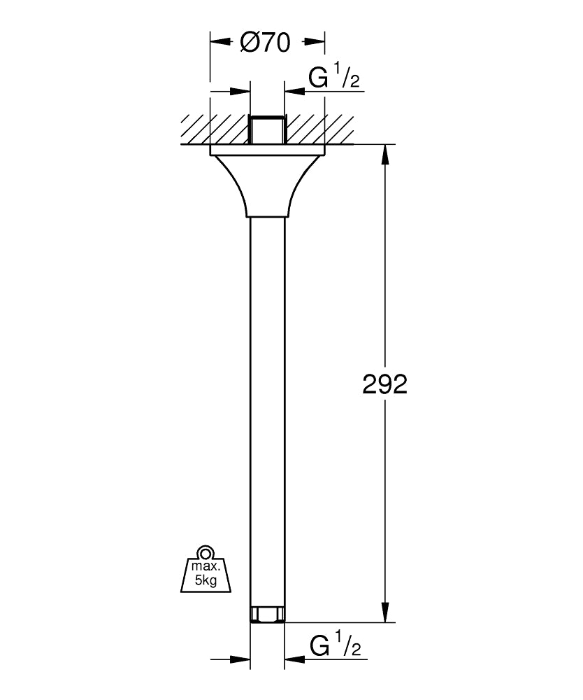 27982GL0 RAINSHOWER GRANDERA SHOWER ARM CEILING 29.2 CM GROHE GOLD - 1 PCS