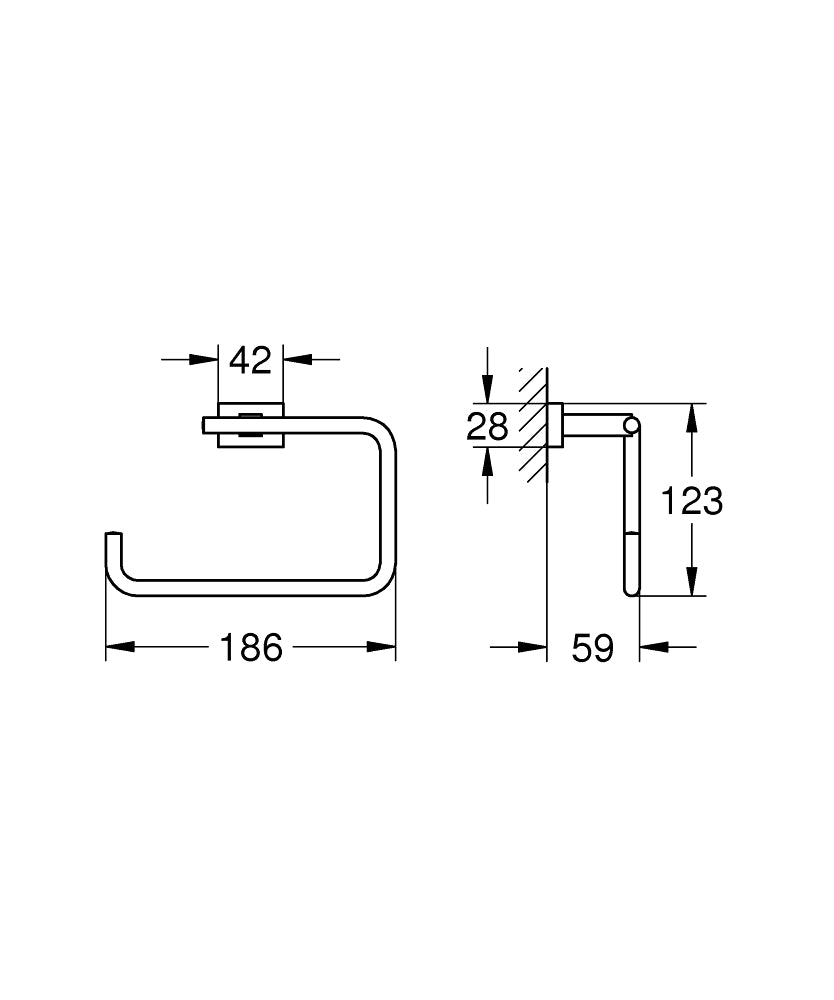 40510DC1 ESSENTIALS CUBE TOWEL RING - GROHE - 5 PCS