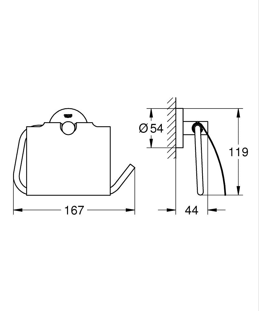 1024652430 ESSENTIALS TOILET ROLL HOLDER - GROHE BLACK - 22 PCS