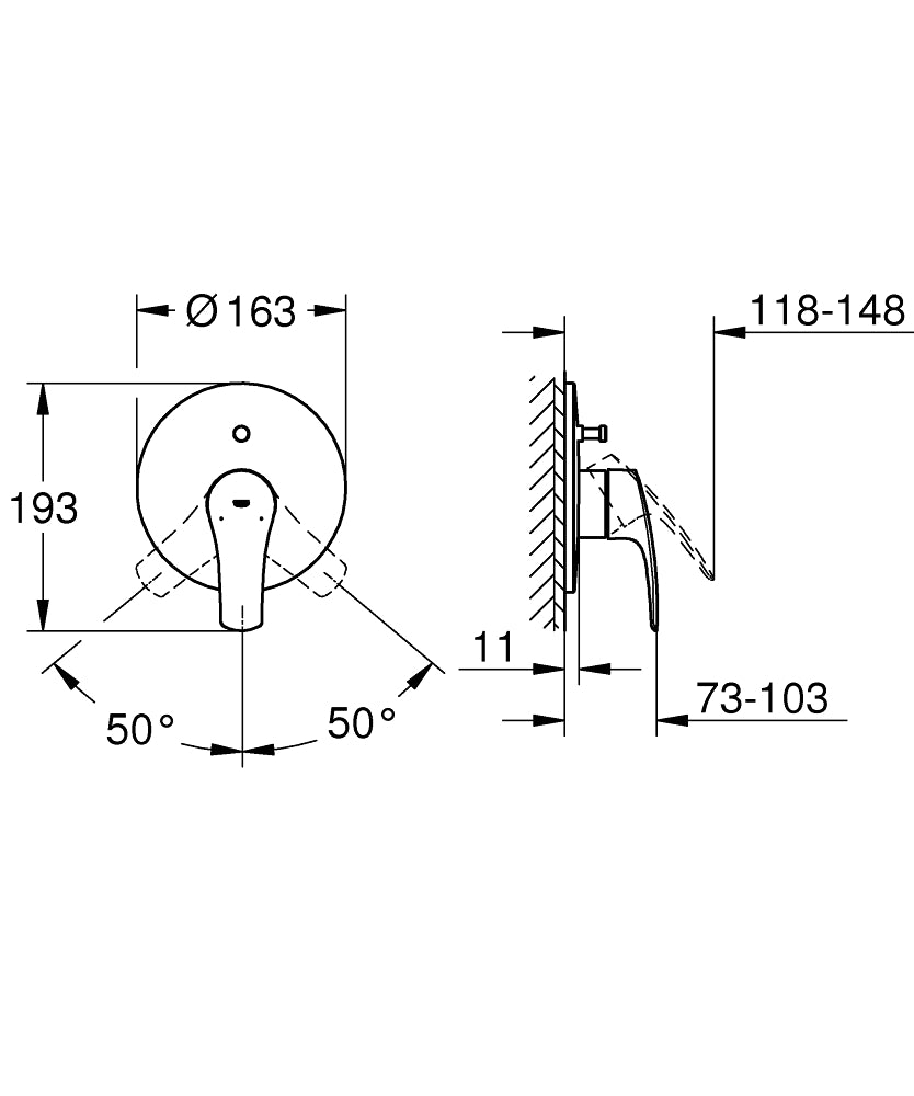 194502433 EUROSMART SINGLE-LEVER BATH MIXER - GROHE BLACK - 19 PCS