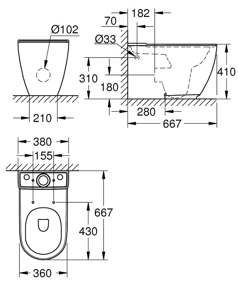 3957200H ESSENCE WC CLOSE COUPLED-GROHE - 35 PCS