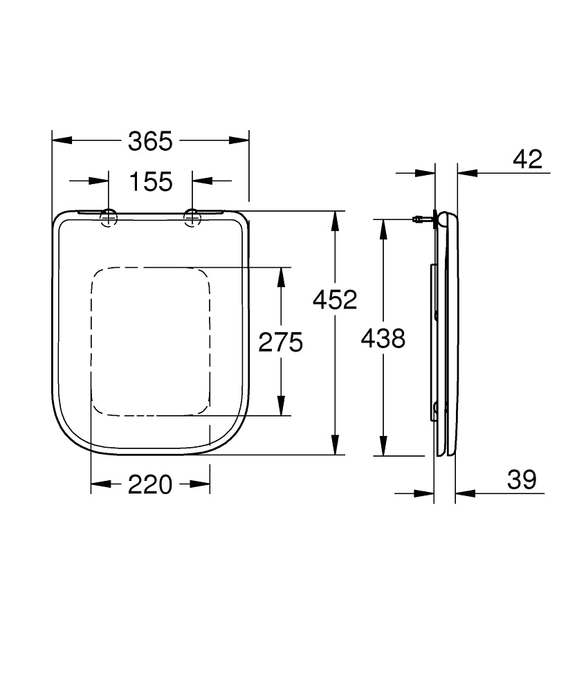 39813000 BAUEDGE CERAMIC WC SEAT SOFT CLOSE - GROHE - 1 PCS