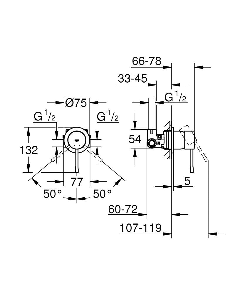 29197KF0 ESSENCE SINGLE-LEVER SHOWER MIXER 1/2″ - GROHE - 0 PCS