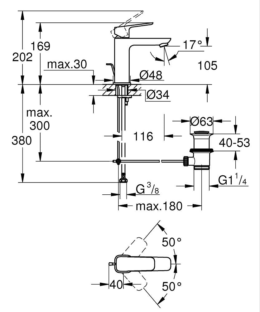1017490000 CUBEO SINGLE-LEVER BASIN MIXER 1/2″ M-SIZE - GROHE - 482 PCS