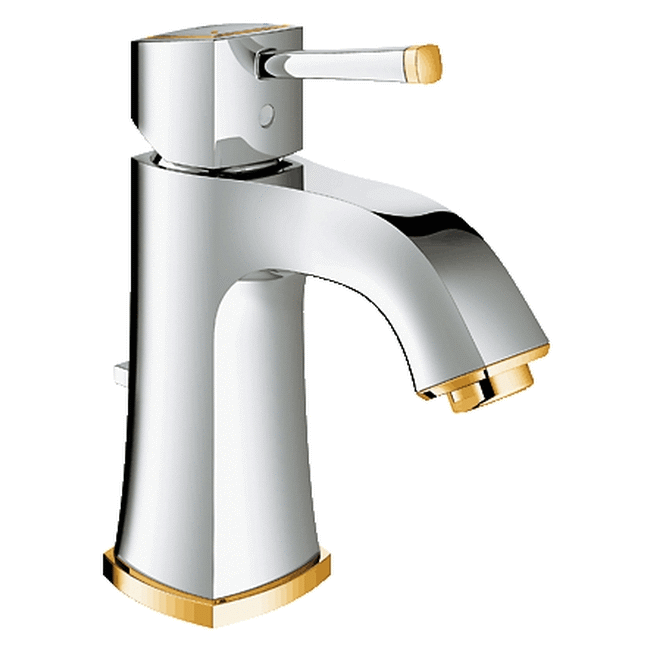 23303IG0 GRANDERA SINGLE LEVER LOW SPOUT BASIN MIXER CHROME GOLD GROHE - 2 PCS