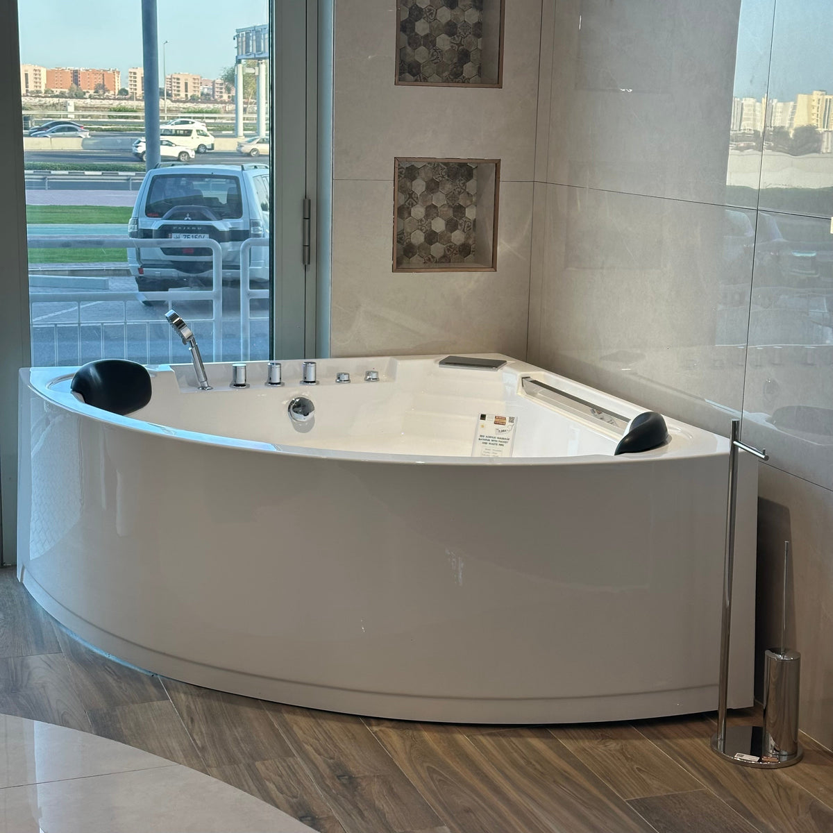 JB12 ACRYLIC MASSAGE BATHTUB 150X150CM WITH FAUCET AND WASTE PIPE - WONDERFUL HK - 13 PCS