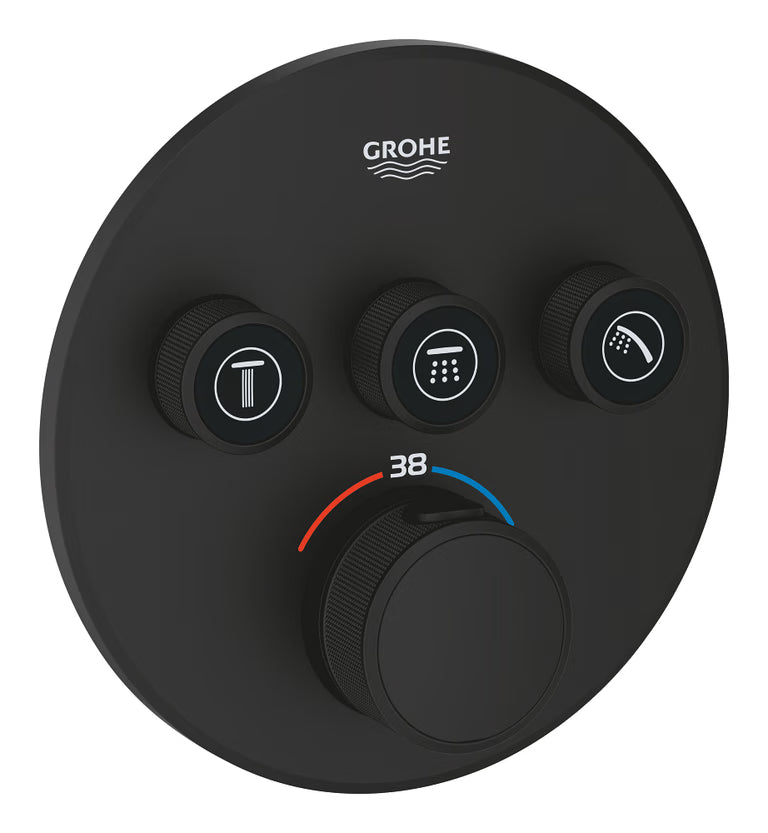 29508KF0 GROHTHERM SMARTCONTROL SAFETY MIXER FOR CONCEALED INSTALLATION WITH 3 VALVES - GROHE BLACK - 0 PCS