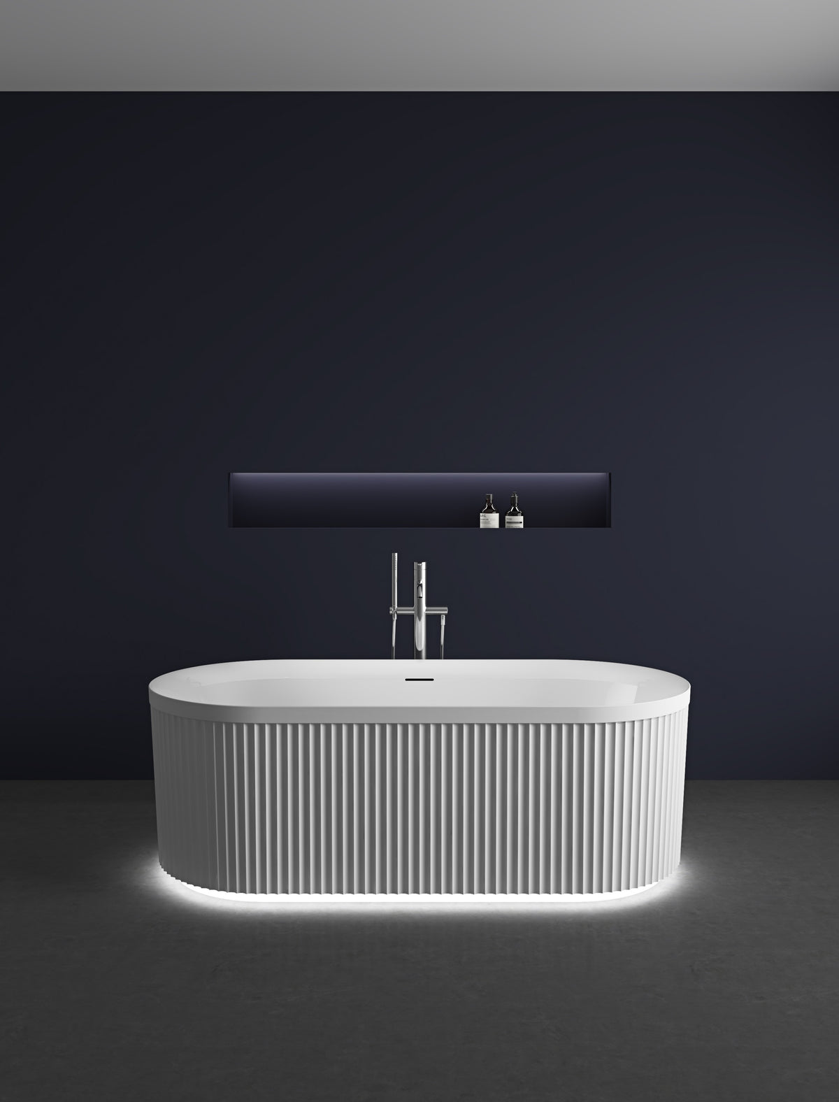BT-80SM ACRYLIC FREESTANDING BATHTUB 1700X800X585MM WITH SKIRTING LED LIGHT - WONDERFUL HK - 1 PCS