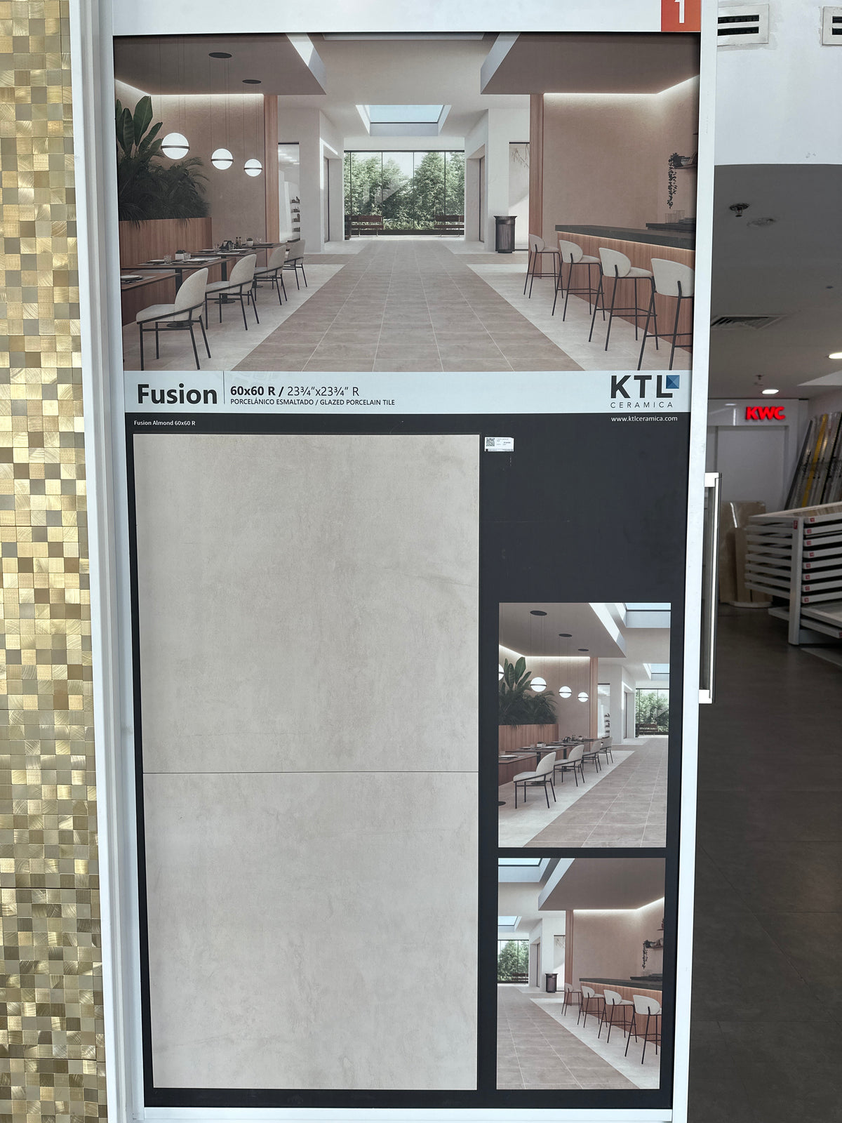 P.E. FUSION ALMOND MT RECT. PORCELAIN 60X60CM - KTL - 8 M2
