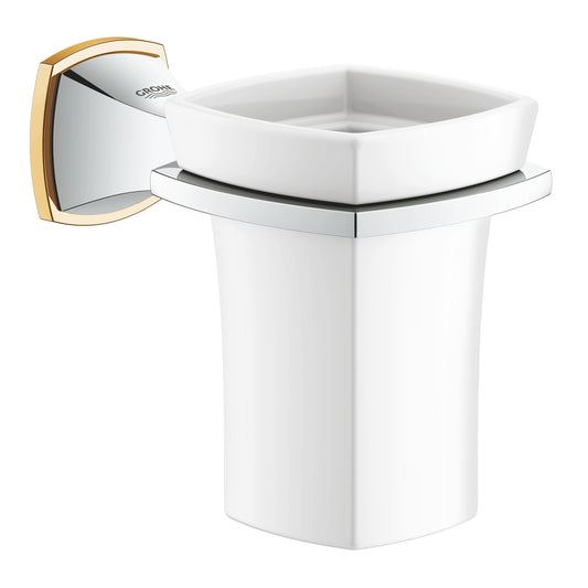40626IG0 GRANDERA HOLDER WITH CERAMIC TUMBLER CHROME GOLD GROHE - 30 PCS