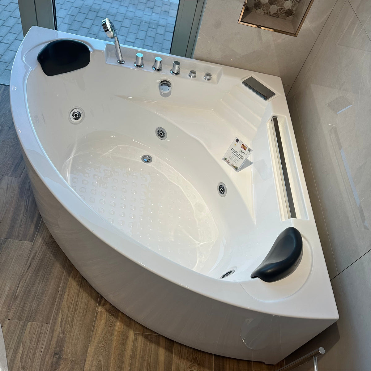 JB12 ACRYLIC MASSAGE BATHTUB 150X150CM WITH FAUCET AND WASTE PIPE - WONDERFUL HK - 13 PCS
