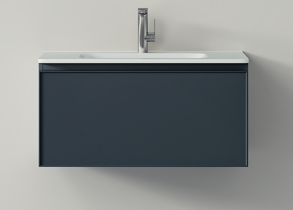 PLYWOOD WALL HUNG CABINET ONE DRAWER DARK GREY 790X495MM - CHINA - 14 PCS