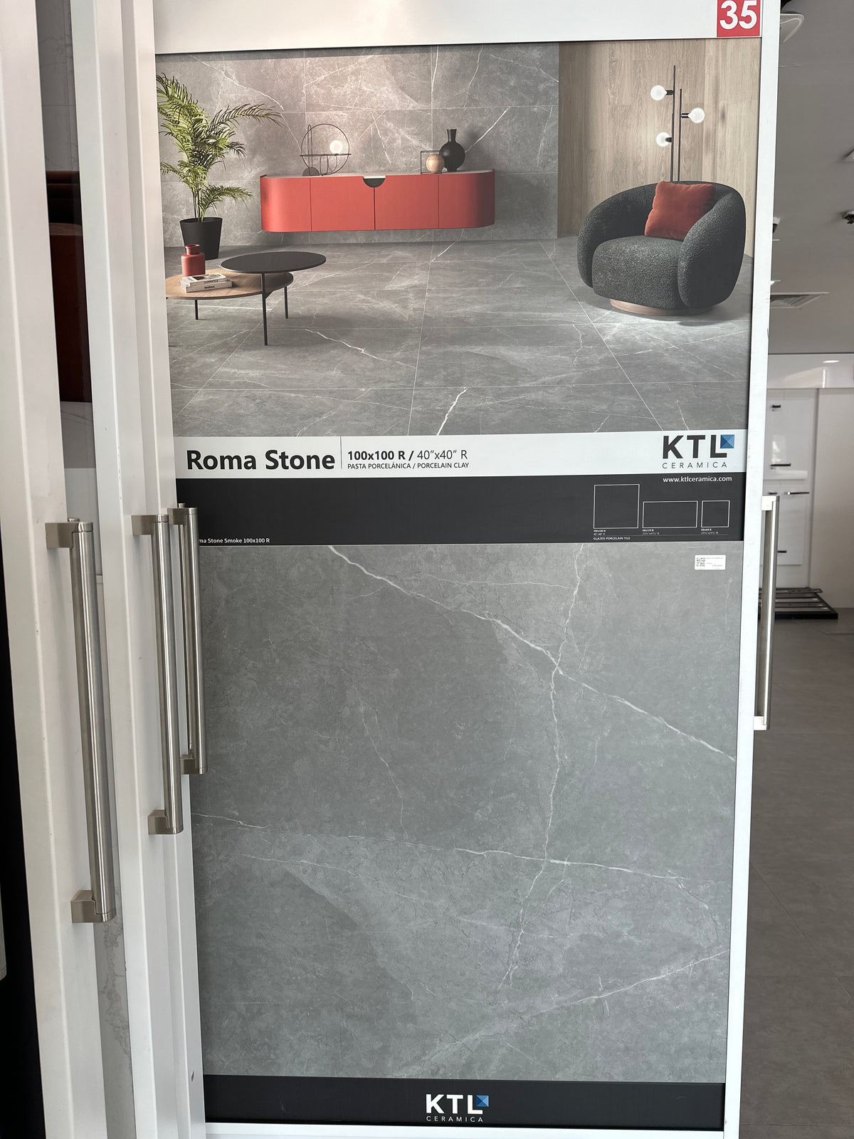 P.E. ROMA STONE SMOKE SAT. RECT. PORCELAIN 100X100CM - KTL - 115 M2