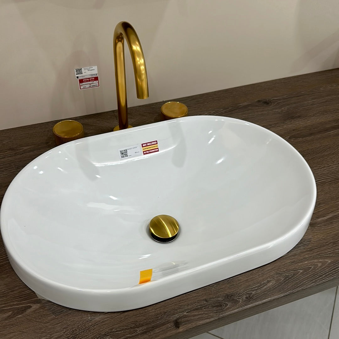 500.728.01.2  COUNTERTOP WASHBASIN VARIFORM,ELLIPTIC: B=60CM, T=40CM, OVERFLOW=VISIBLE,WHITE GEBERIT - 0 PCS