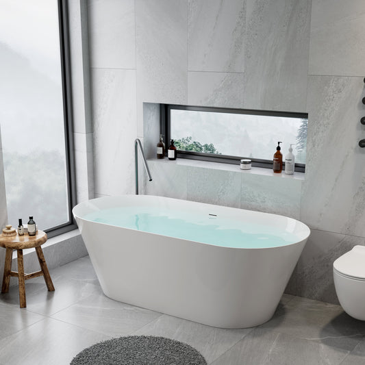 6100 ACRYLIC GLOSSY WHITE FREESTANDING WIDE EDGE BATHTUB 1800X800X580MM SHARP EGDE WITH STAINLESS STEEL FRAME + OVERFLOW+POP UP+ DRAIN PIPE+ 1.5M MAGIC HOSE - CONSTAR - 12 SET