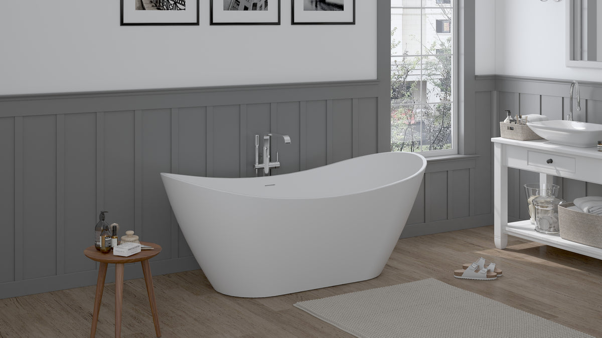 6101 ACRYLIC MATTE WHITE FREESTANDING WIDE EDGE BATHTUB 1800X800X720MM SHARP EGDE WITH STAINLESS STEEL FRAME + OVERFLOW+POP UP+ DRAIN PIPE+ 1.5M MAGIC HOSE - CONSTAR - 2 SET