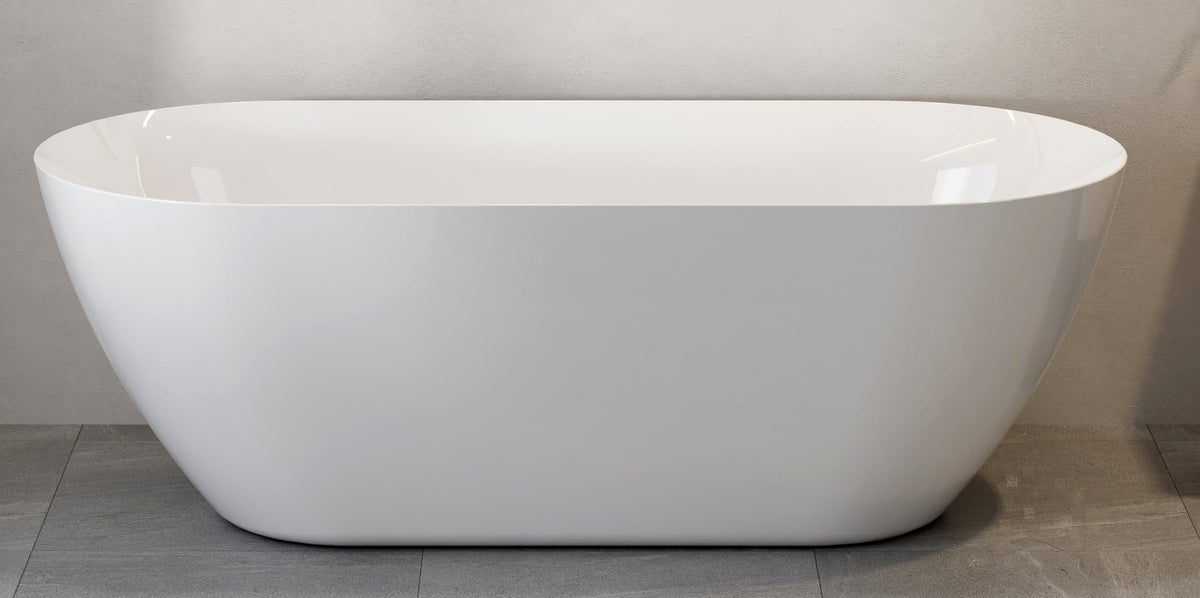 6117W ACRYLIC GLOSSY WHITE FREESTANDING BATHTUB 1700X750X580MM SHARP EGDE WITH STAINLESS STEEL FRAME + OVERFLOW+POP UP+ DRAIN PIPE+ 1.5M MAGIC HOSE - CONSTAR - 0 SET