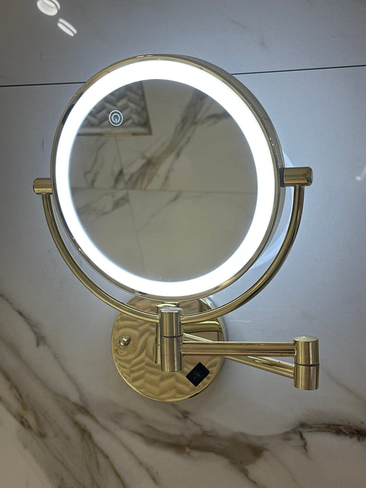 LS01(X-821) SHAVING MIRROR GOLD 7X ZOOM - WONDERFUL HK - 7 PCS