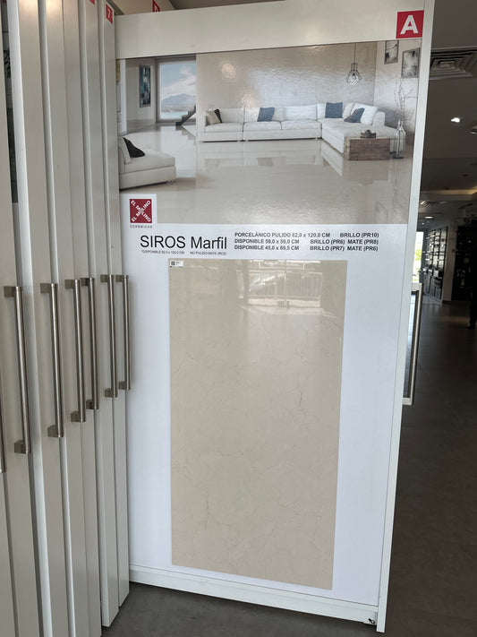 SIROS MARFIL BR PULIDO 62X120 CM ELMOLINO SPAIN - 2 M2