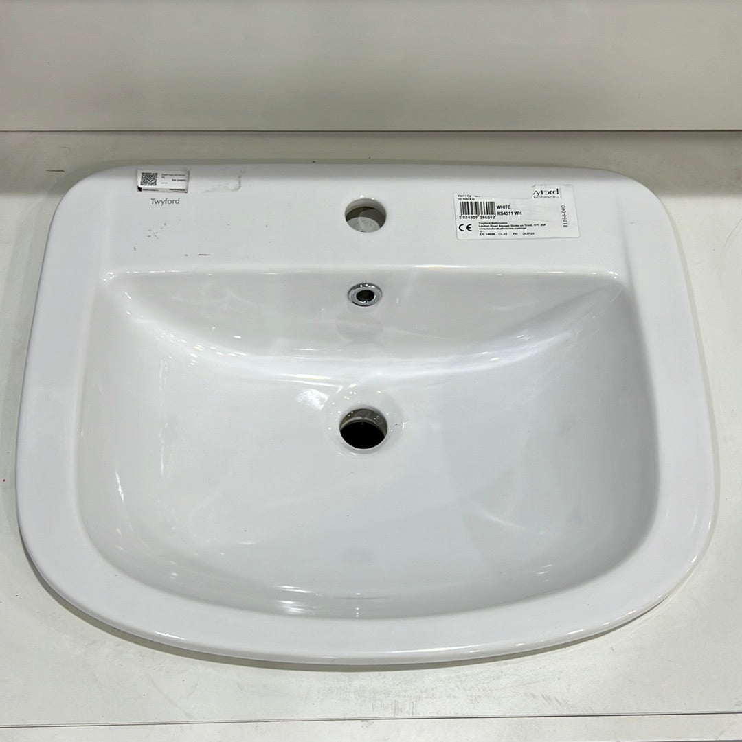 RS4511WH REFRESH SQUARE COUNTER TOP 56X46 CM 1TAP HOLE TWYFORD - 6 PCS