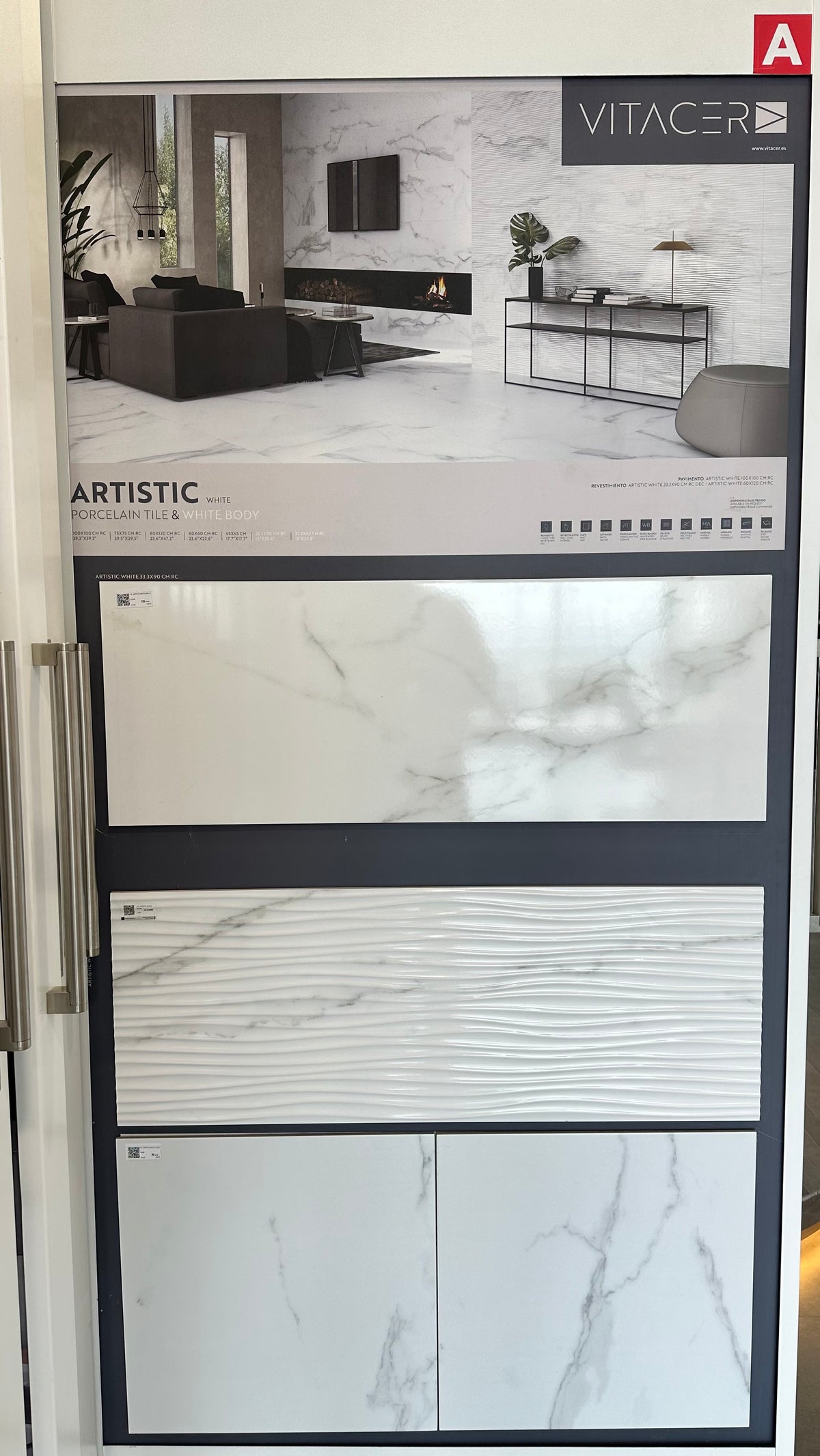 P.B. ARTISTIC WHITE BRILLO 33.3X90 CM RECT. 1A - VITACER SPAIN - 39 M2