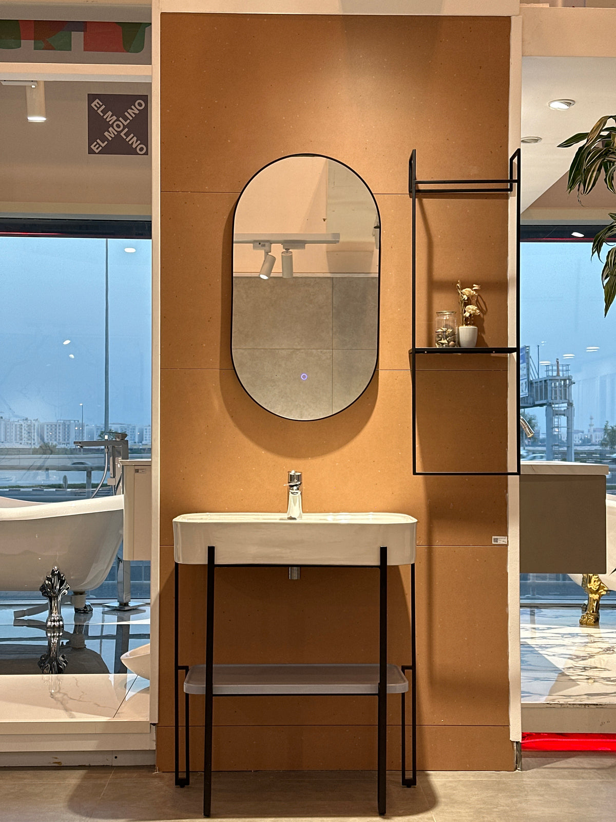 SL-750 CABINET FOR QW002-8065-75-A CERAMIC BASIN, WITH SL-5090J LED MIRROR & SL-3510SC SIDE SHELF - 0 SET