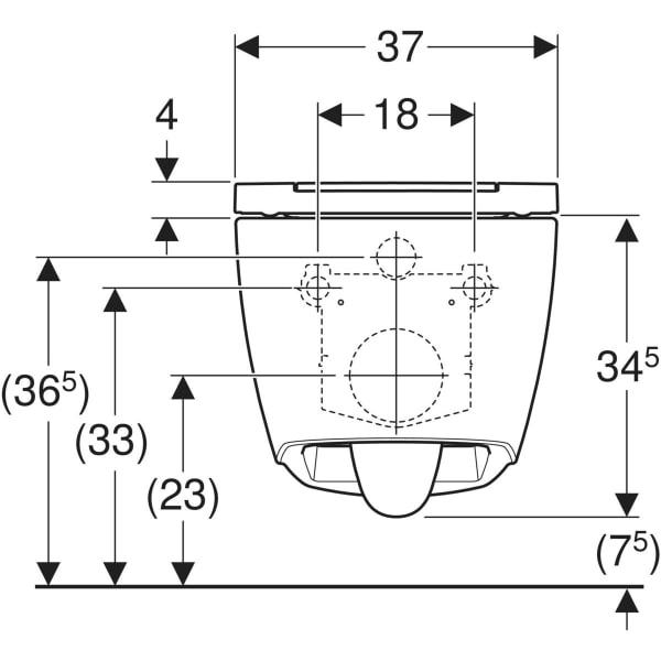500.202.01.1 ONE SET OF WALL-HUNG WC WITH SEAT COVER - GEBERIT - 3 PCS
