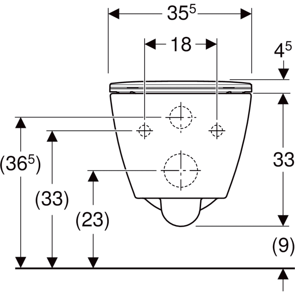 500.685.01.1 SMYLE SQUARE SET OF WALL-HUNG WC - GEBERIT - 1 PCS