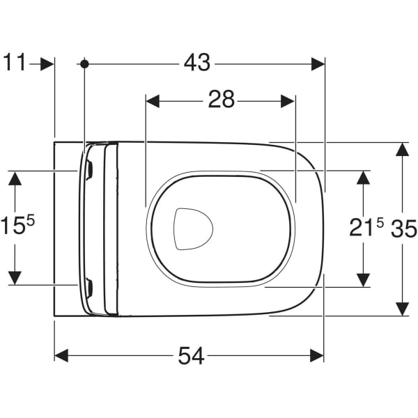 500.685.01.2 GEBERIT SMYLE SQUARE WALL-HUNG WC SET, WASHDOWN, SHROUDED, RIMFREE, WITH WC SEAT, SANDWICH SHAPE: WHITE - GEBERIT - 262 PCS