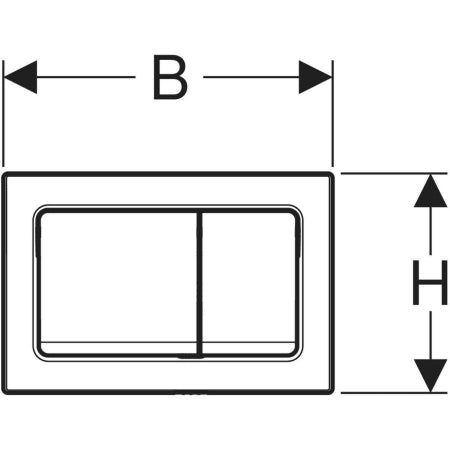 115.055.QC.1 ALPHA01 ACTUATOR PLATE, SQUARE, DUAL FLUSH - GEBERIT - 3 PCS