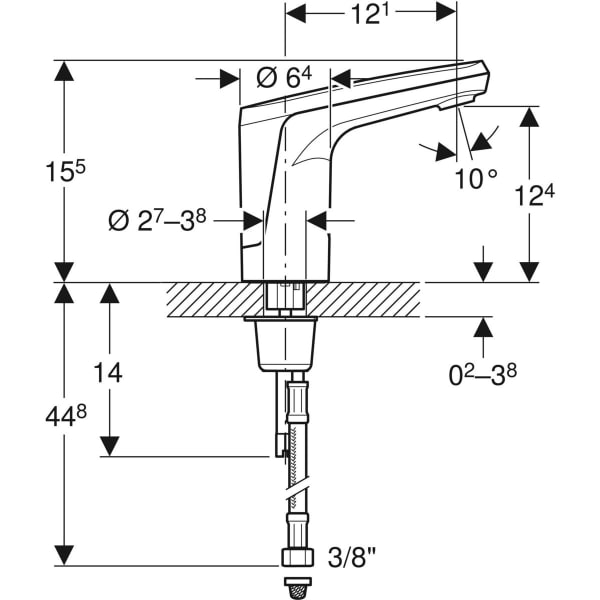 116.132.21.5 TYPE 80 WASHBASIN TAP, BATTERY OPERATION - GEBERIT - 27 PCS