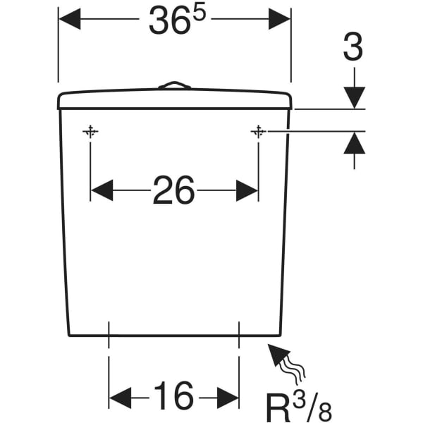 500.268.01.1 ABALONA EXPOSED CISTERN CLOSE-COUPLED, DUAL FLUSH GEBERIT - 11 PCS