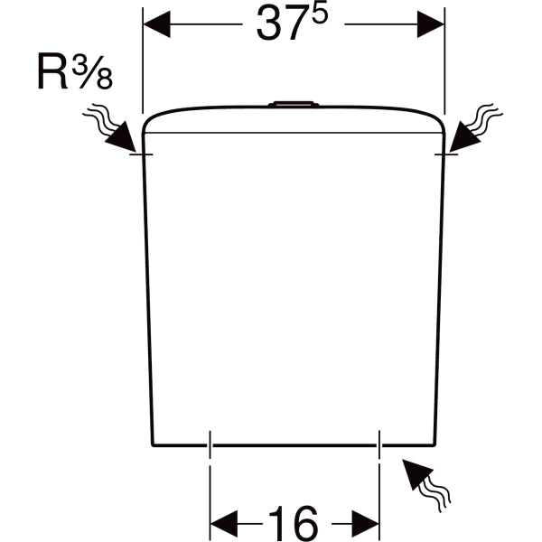 228950000 (500.407.01.1) ICON SQUARE EXPOSED CISTERN-GEBERIT - 9 PCS