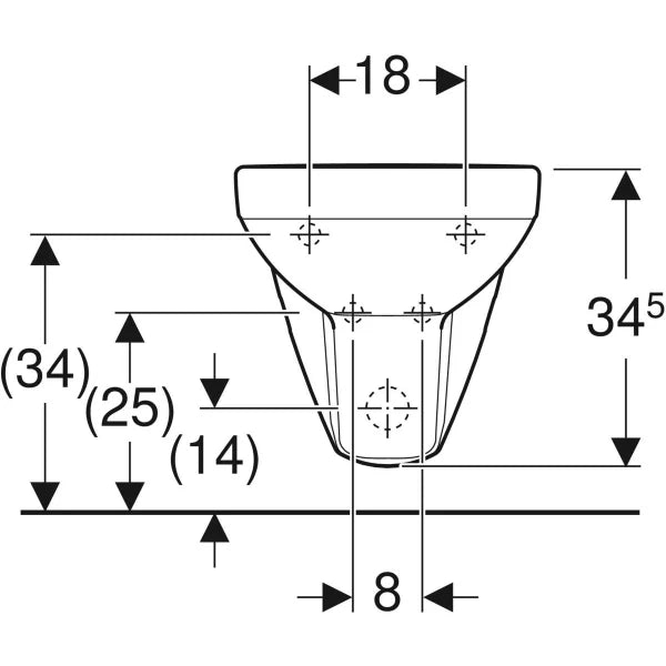 500.271.01.1 ABALONA SQUARE WALL-HUNG BIDET WHITE GEBERIT - 15 PCS