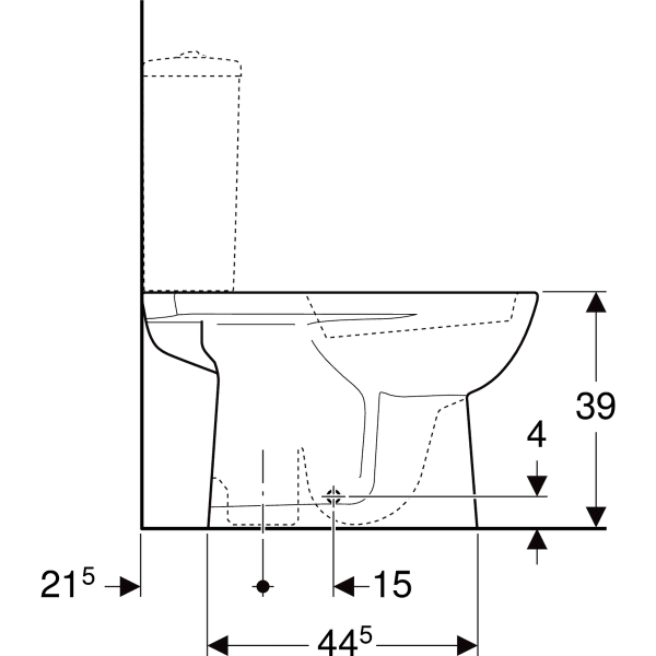 500.281.01.1 ABALONA FLOOR STANDING WC FOR CLOSE COUPLED EXPOSED CISTERN GEBERIT - 83 PCS