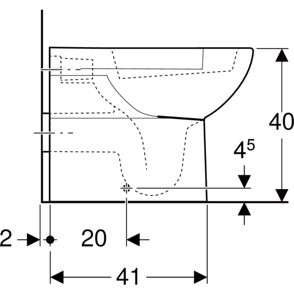 500.286.01.1 ABALONA FLOOR-STANDING WC, WASHDOWN, BACK-TO-WALL WHITE GEBERIT - 48 PCS