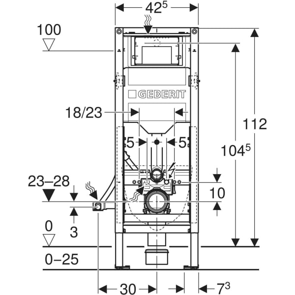 111.350.00.5 DUOFIX ELEMENT FOR WALL-HUNG WC GEBERIT - 15 PCS