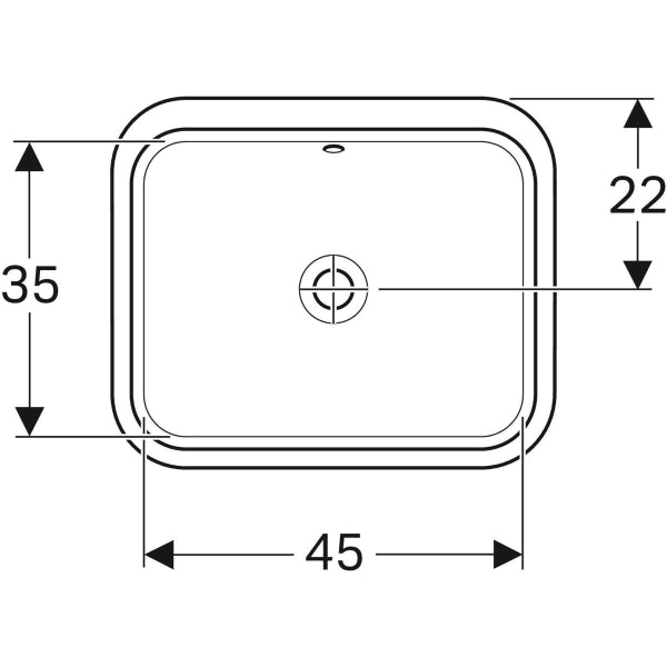 500.760.01.2 UNDER COUNTERTOP WASHBASIN VARIFORM, RECTANGULAR GEBERIT - 18 PCS