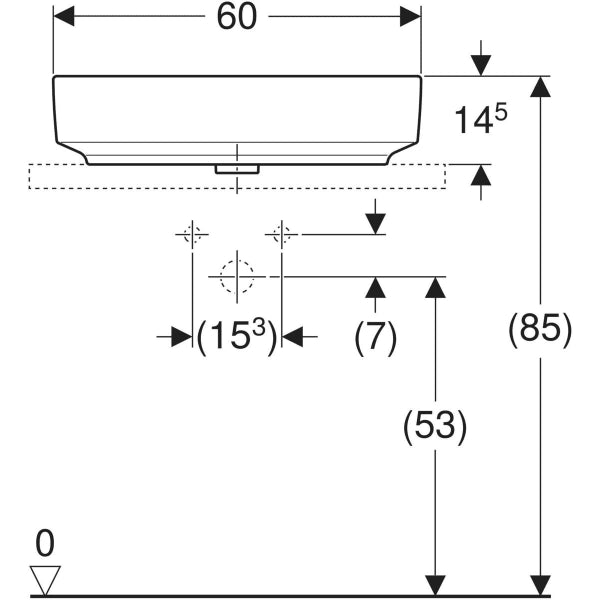 500.772.01.2 VARIFORM LAY-ON WASHBASIN - GEBERIT - 1 PCS