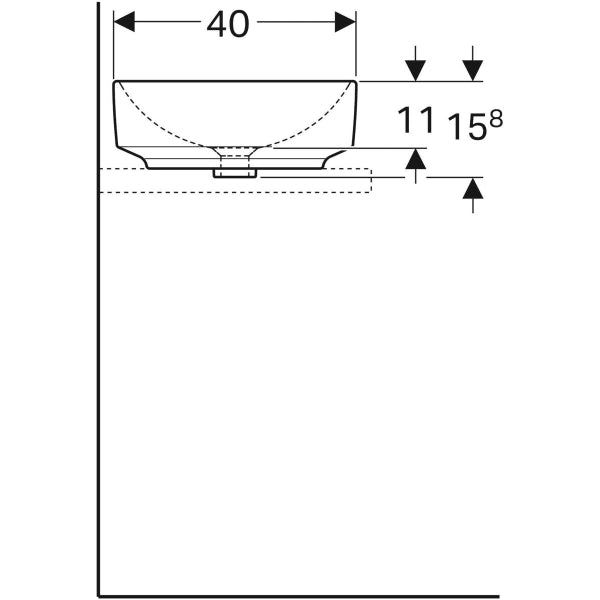 500.779.01.2 GEBERIT LAY-ON WASHBASIN VARIFORM,RECTANGULAR: B=55CM, T=40CM,OVERFLOW=WITHOUT, WHITE G - 2 PCS