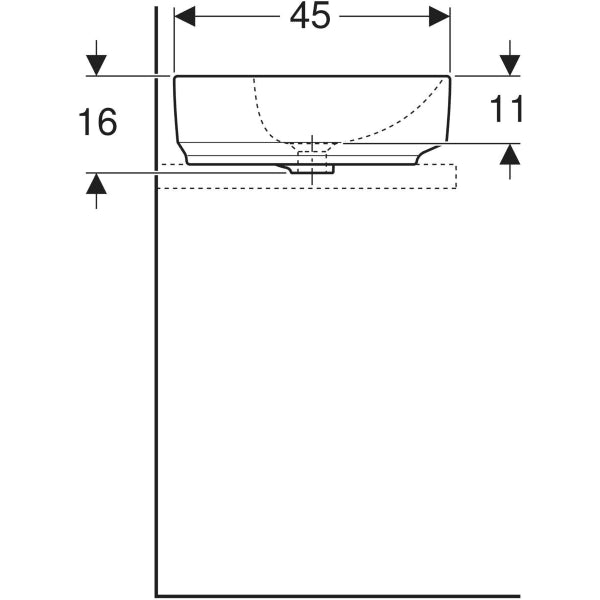 500.772.01.2 VARIFORM LAY-ON WASHBASIN - GEBERIT - 1 PCS