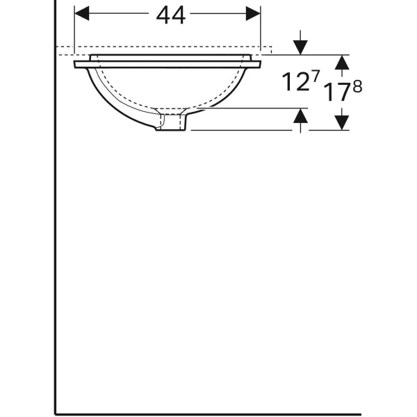 500.760.01.2 UNDER COUNTERTOP WASHBASIN VARIFORM, RECTANGULAR GEBERIT - 18 PCS