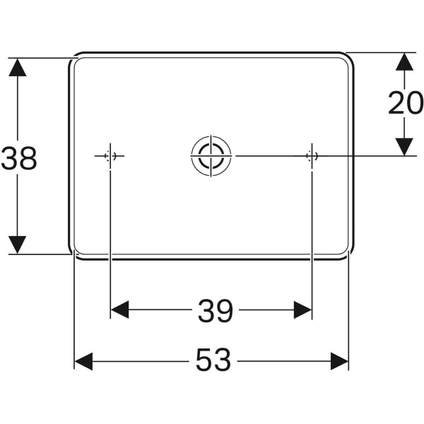 500.779.01.2 GEBERIT LAY-ON WASHBASIN VARIFORM,RECTANGULAR: B=55CM, T=40CM,OVERFLOW=WITHOUT, WHITE G - 2 PCS