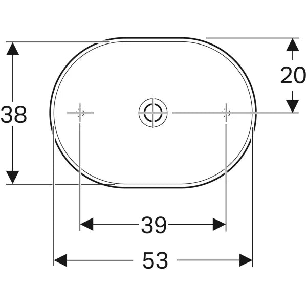 500.774.01.2  LAY-ON WASHBASIN VARIFORM, ELLIPTIC:B=55CM, T=40CM, OVERFLOW=WITHOUT, WHITE GEBERIT - 14 PCS